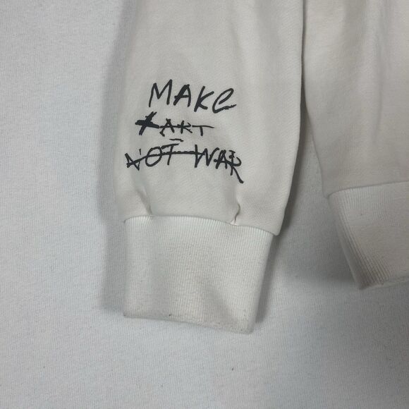 BKYS Embroidered Teddy Bear Anonymous Sweatshirt Mens Medium L/S White STAINED - Picture 10 of 15